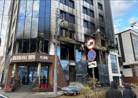 Ресторан «Джентельмены удачи» в здании гостиницы Golden Tulip на утро после пожара в Краснодаре